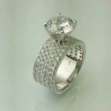 Silver Mosaic Pavé Band
