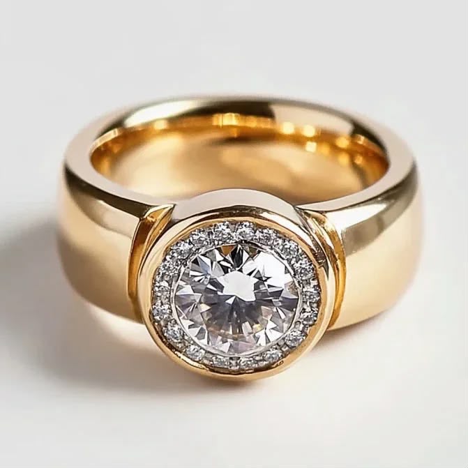 Vintage Halo Solitaire Ring