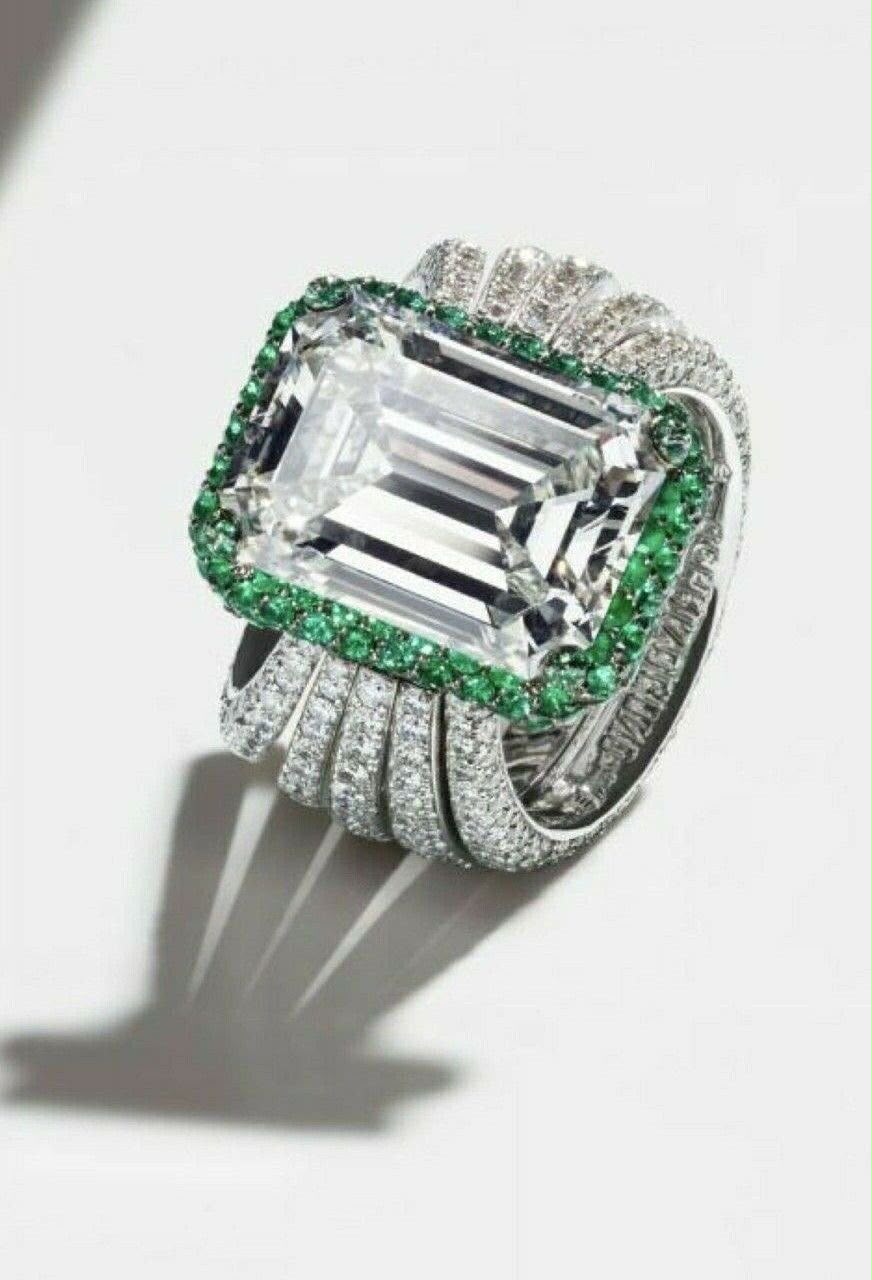 Verdant Emerald Cut Statement Ring