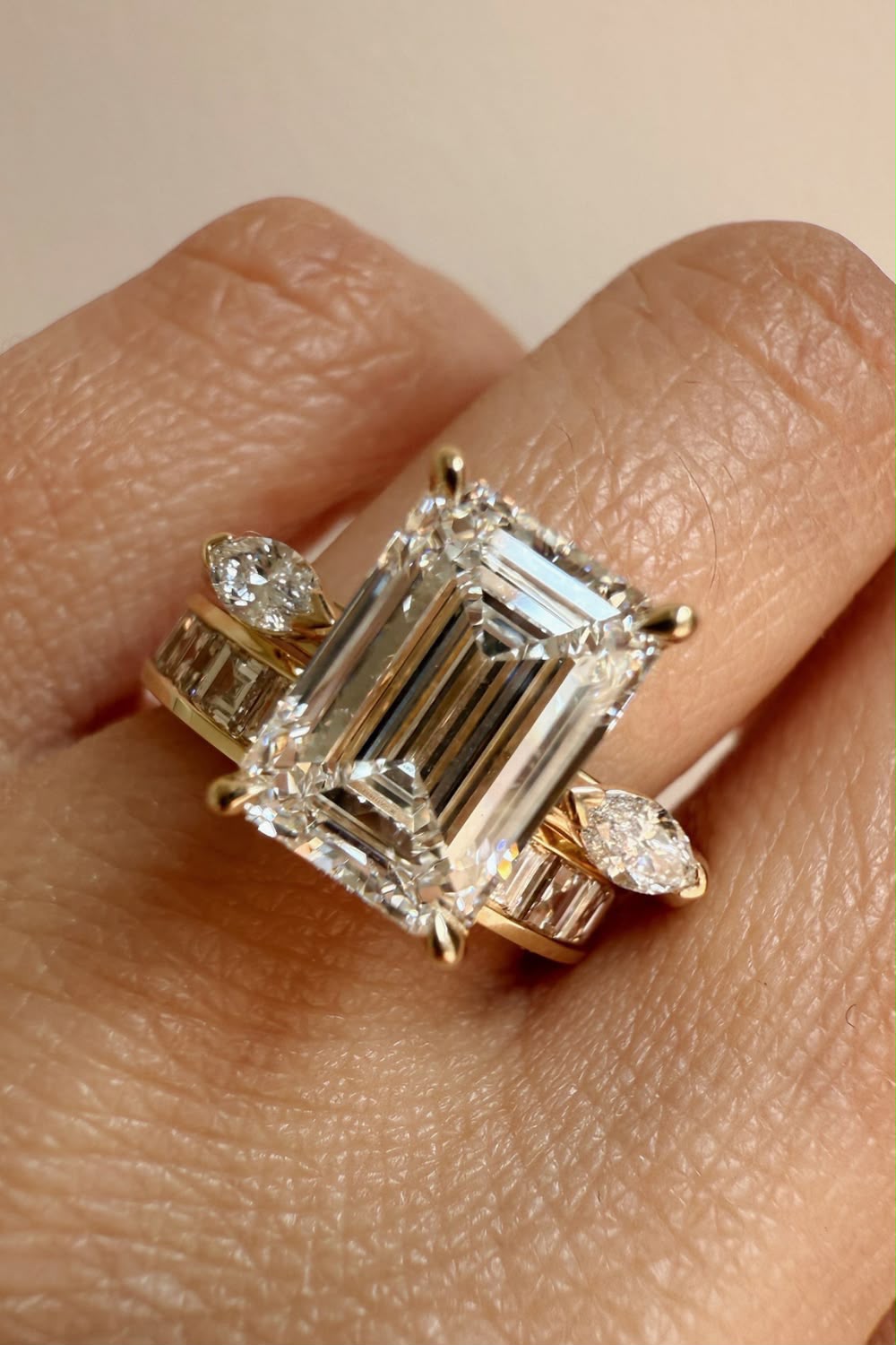 Emerald Accent Wedding Band