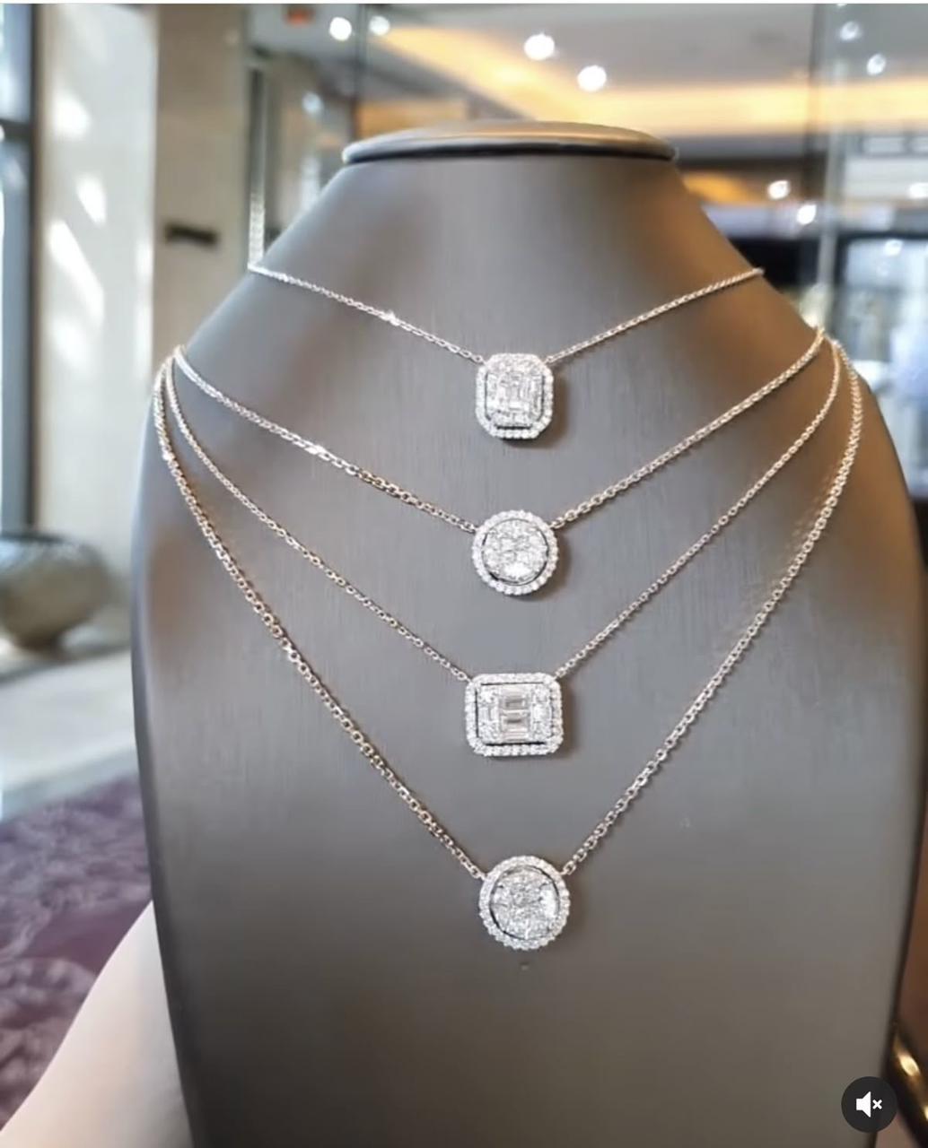 several graduated chains with centered geometric details