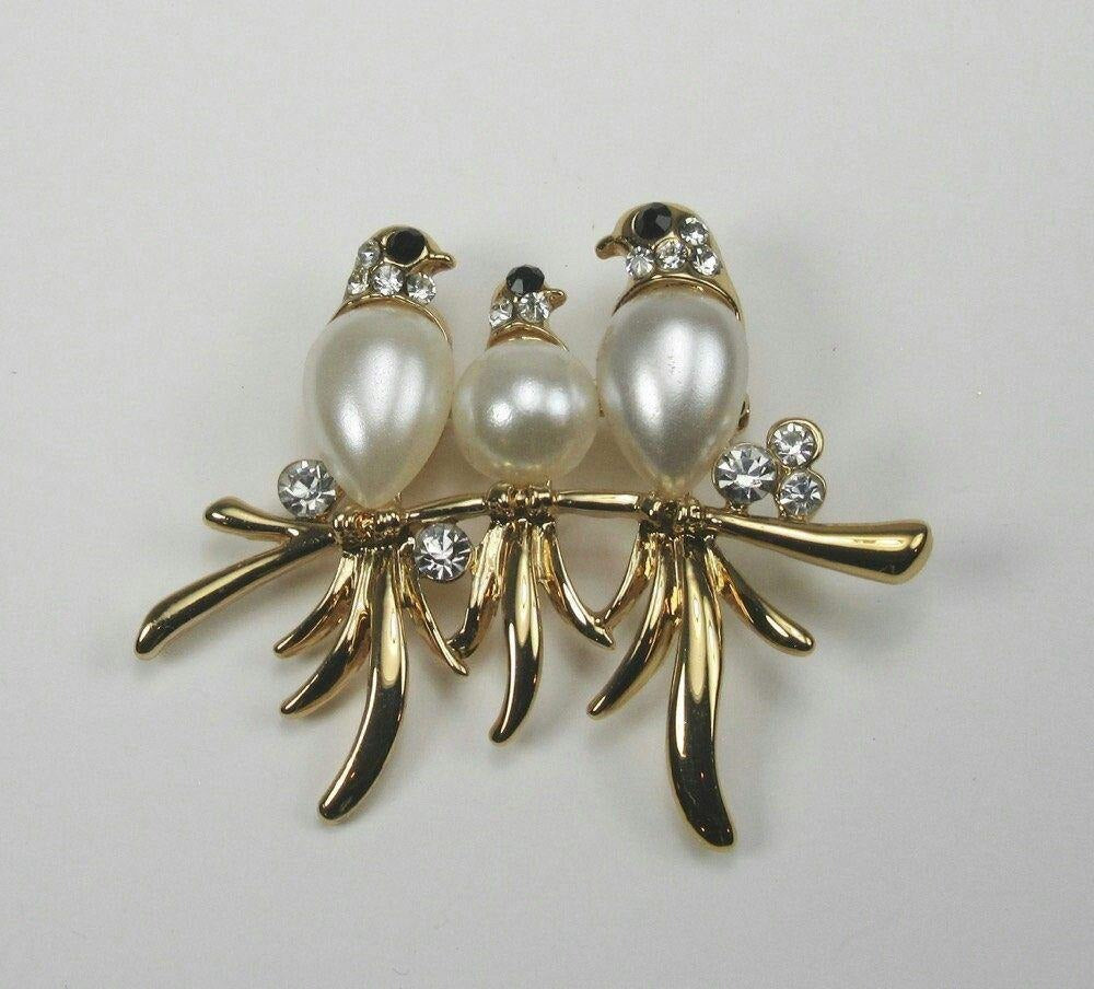 Twin Pearl Branch Brooch