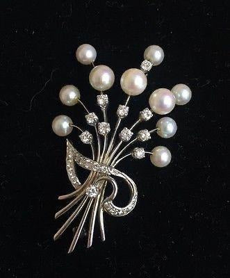 Pearl Firework Spray Brooch