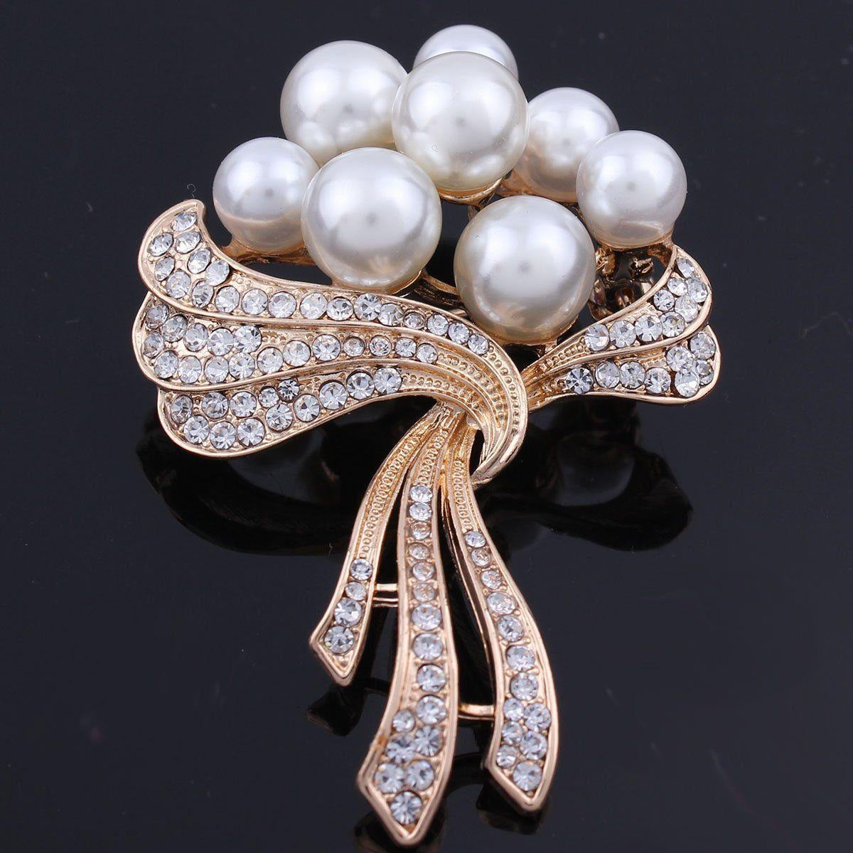 Rosegold Pearl Bouquet Brooch