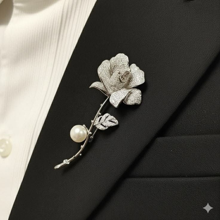 Ivory Blossom Stem Brooch
