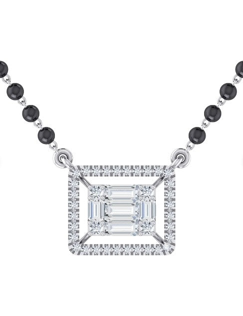 Emerald Cut Frame Diamond Mangalsutra