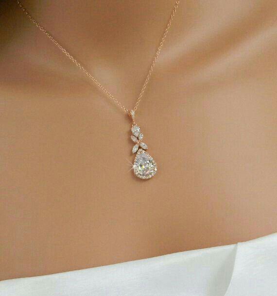 a fine chain with a pear-shaped hanging detail