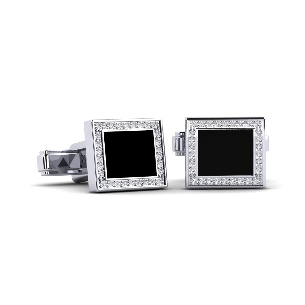 Noir Square Halo Cufflinks