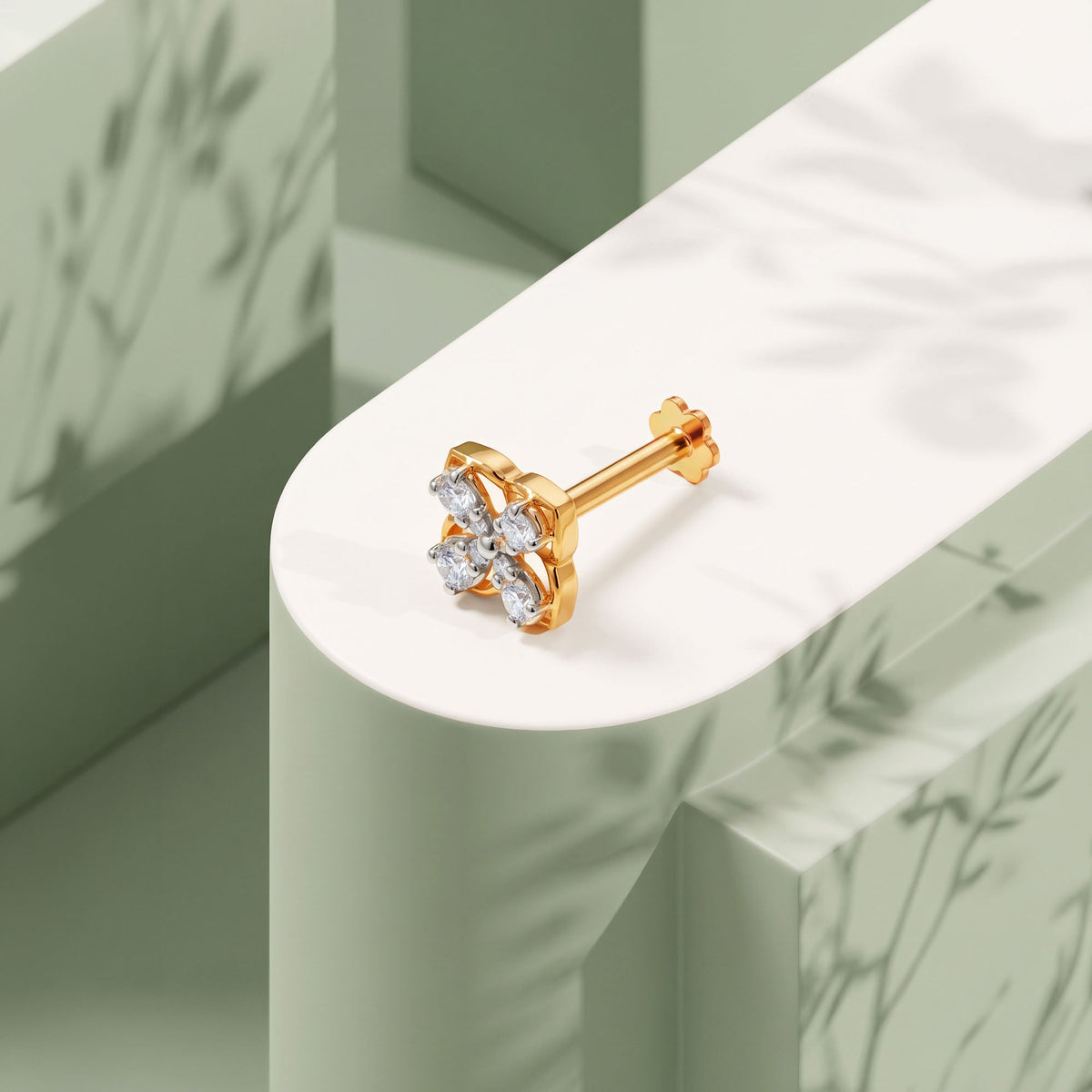 Quatrefoil Dew Nose Pin