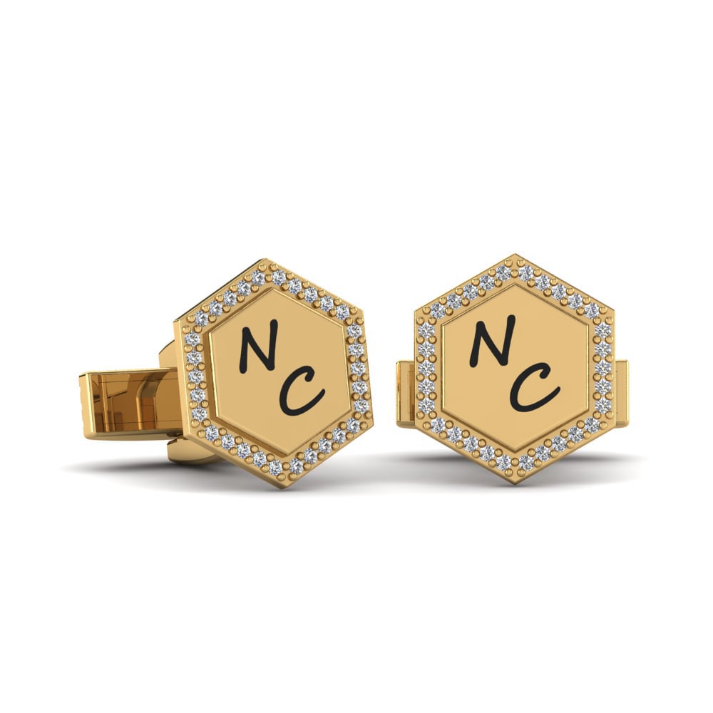 Hexagonal Signature Cufflinks