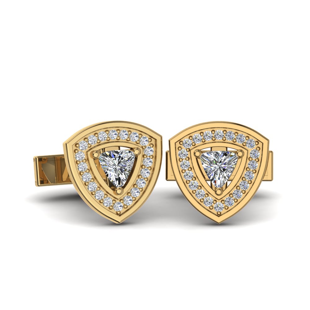 Golden Trillion Shield Cufflinks