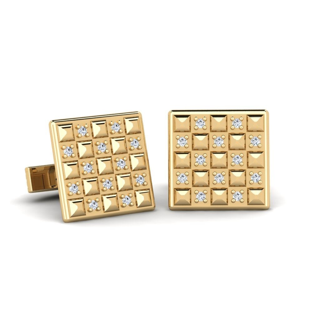 Golden Checkerlight Cufflinks