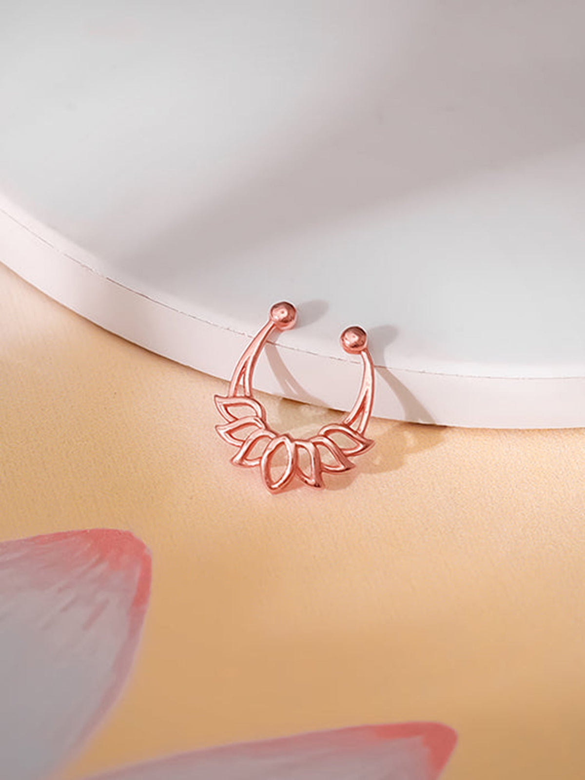 Blush Lotus Nose Pin