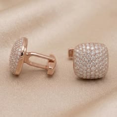 Blush Pave Cushion Cufflinks