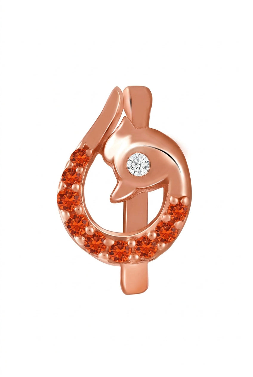 Coral Songbird Nose Pin