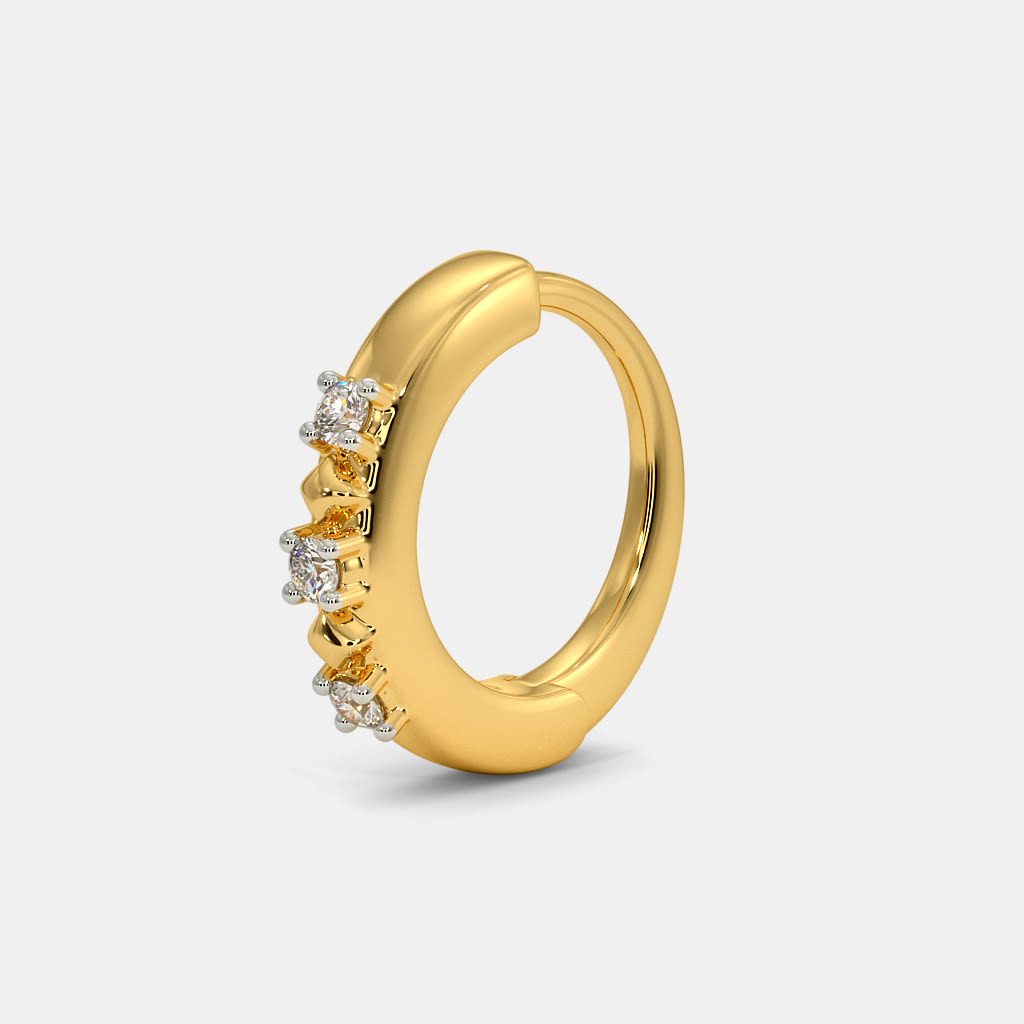 Golden Trio Hoop Nose Pin