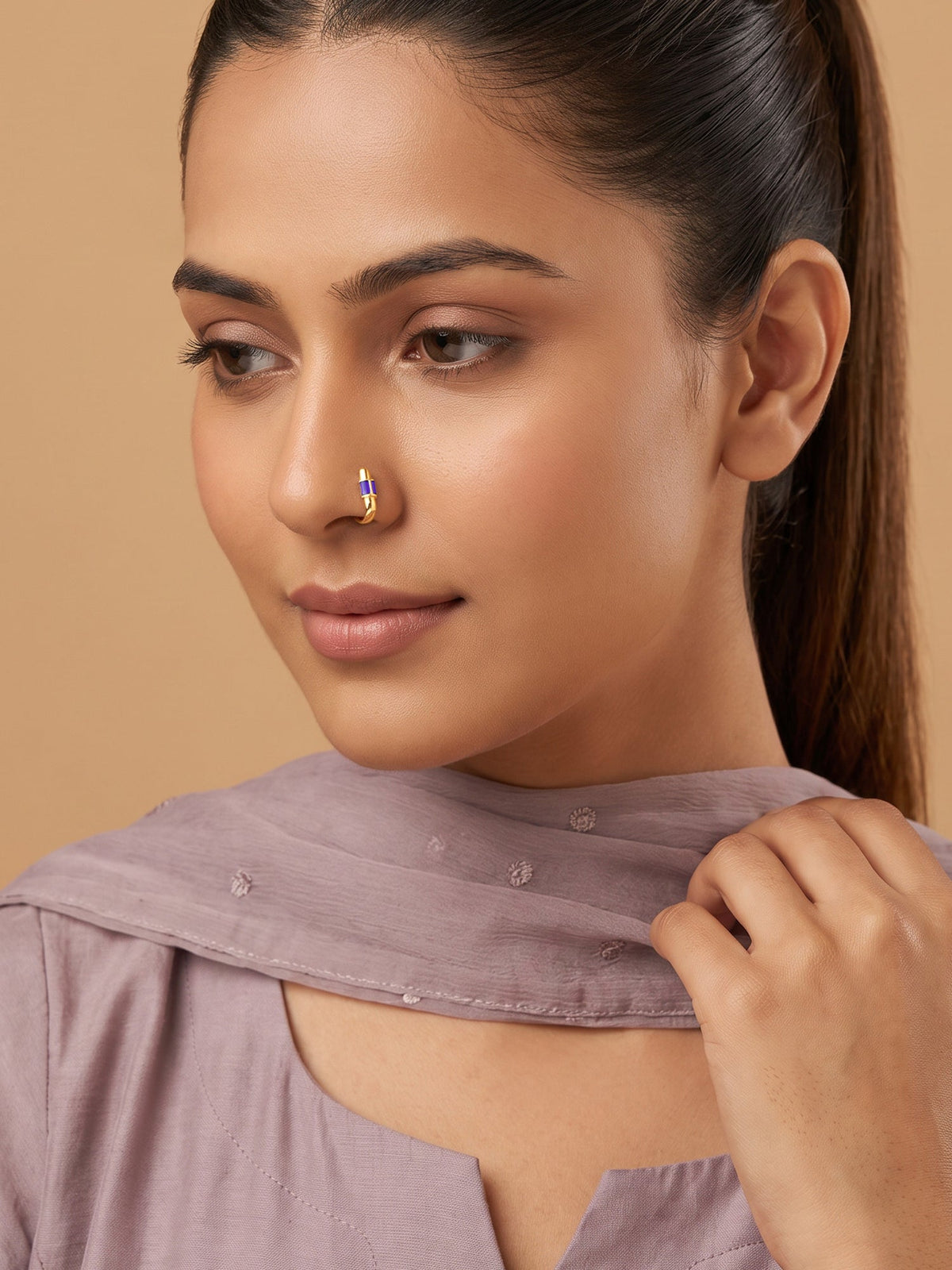 Violet Lantern Nose Pin