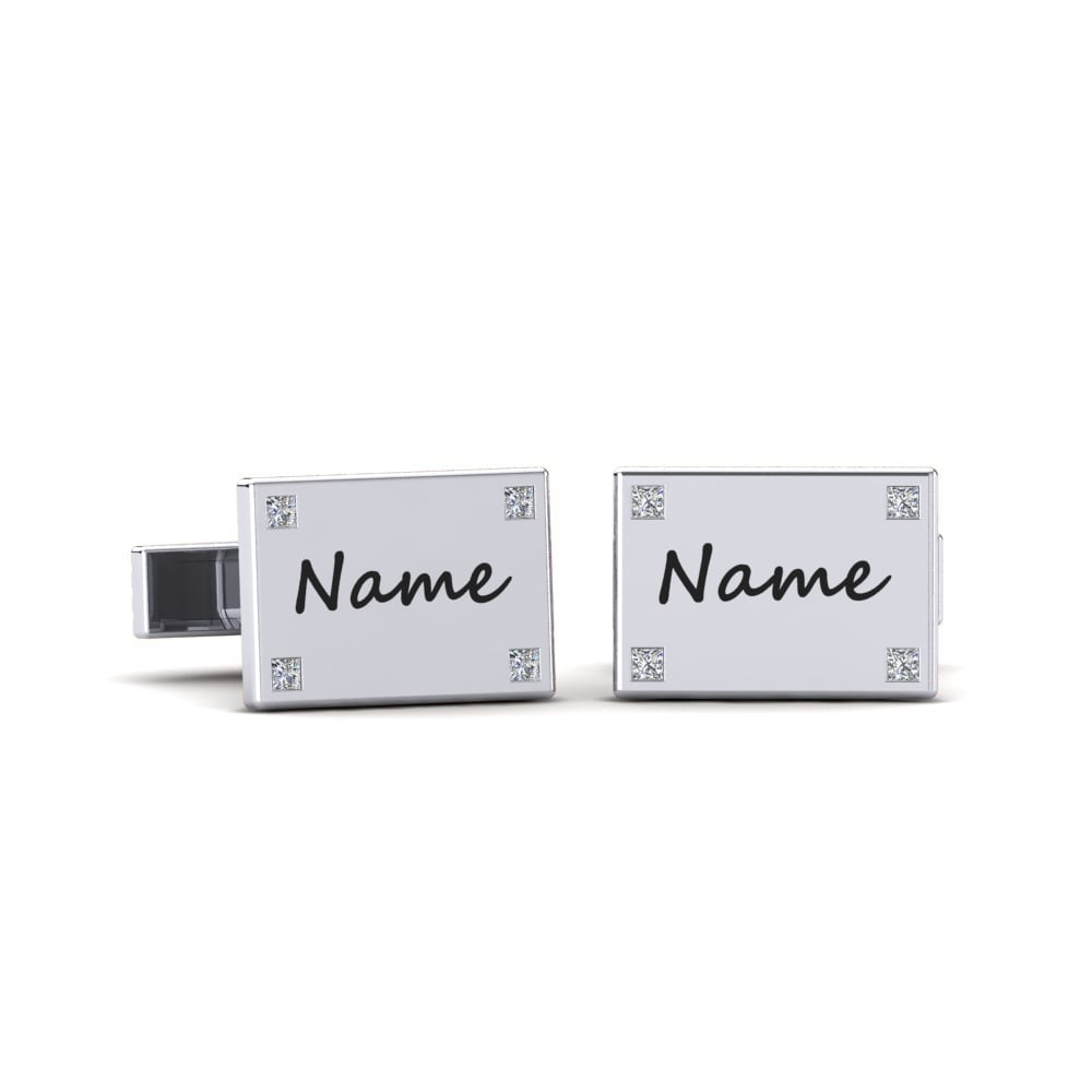 Silver Signature Corners Cufflinks