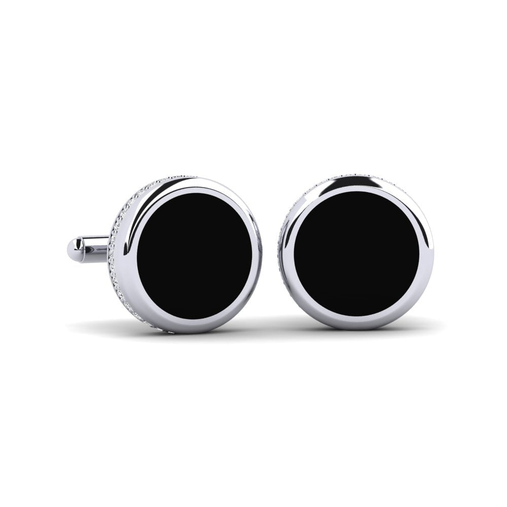 Noir Silver Rim Cufflinks