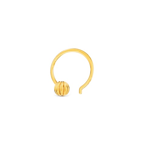 Golden Bud Hoop Nose Pin