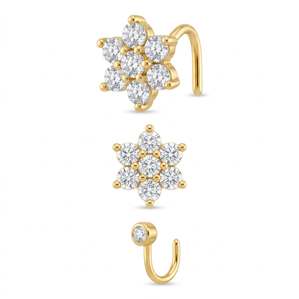 Snowflower Nose Pin