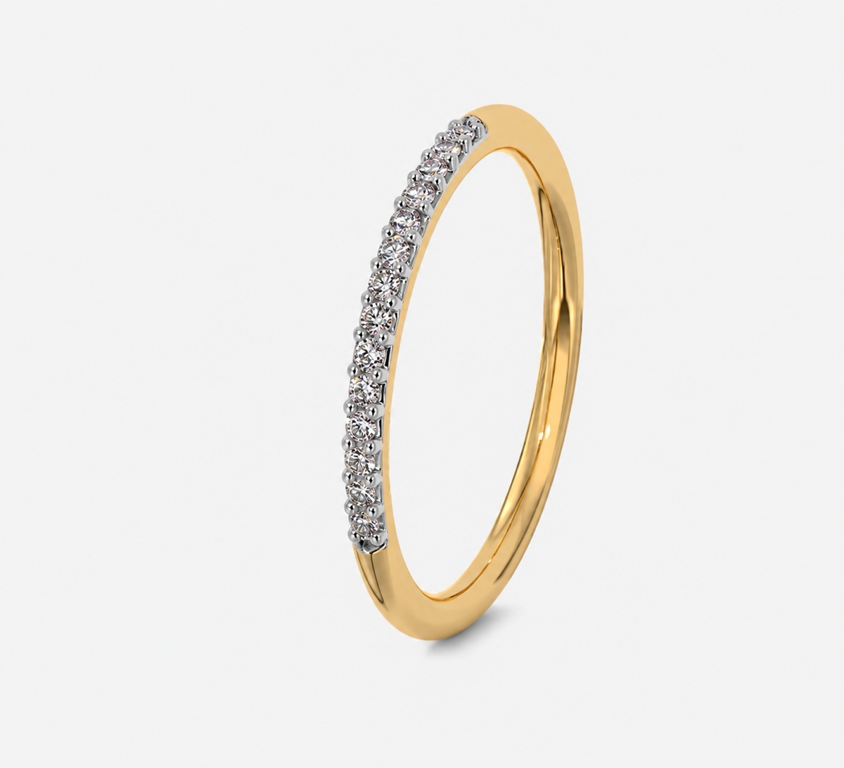 A fine yellow-coloured band is traced along its upper curve with clear round accents.