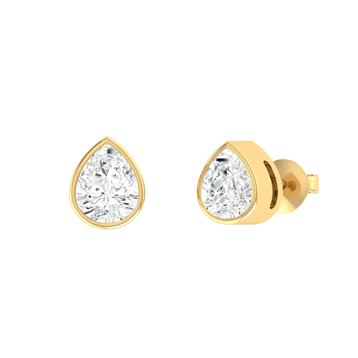 Yellow Gold Diamond Earrings - Diamond dew 0.3cts [yg]