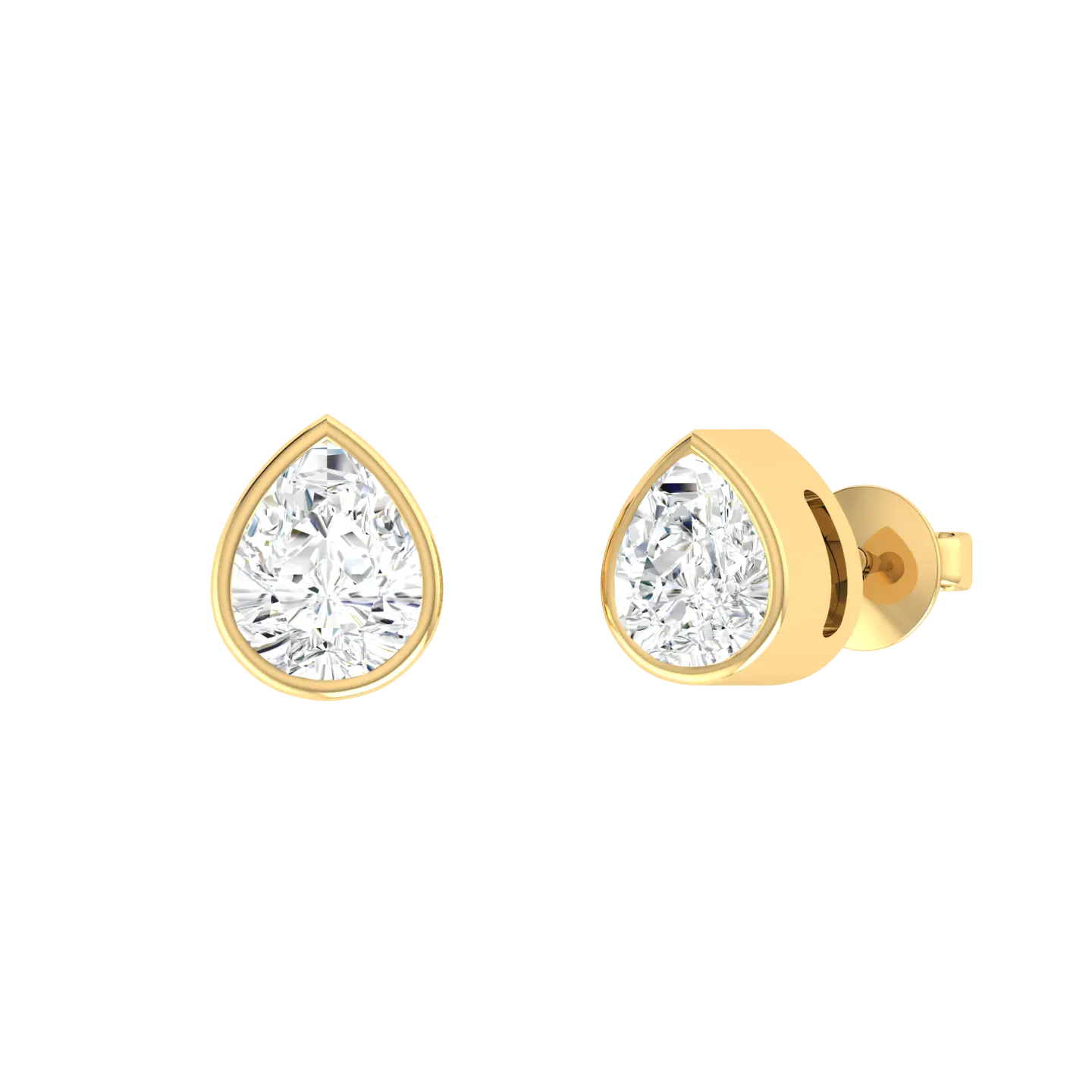 Yellow Gold Diamond Earrings - Diamond dew 0.3cts [yg]