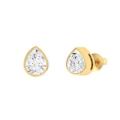 Yellow Gold Diamond Earrings - Diamond dew 0.3cts [yg]