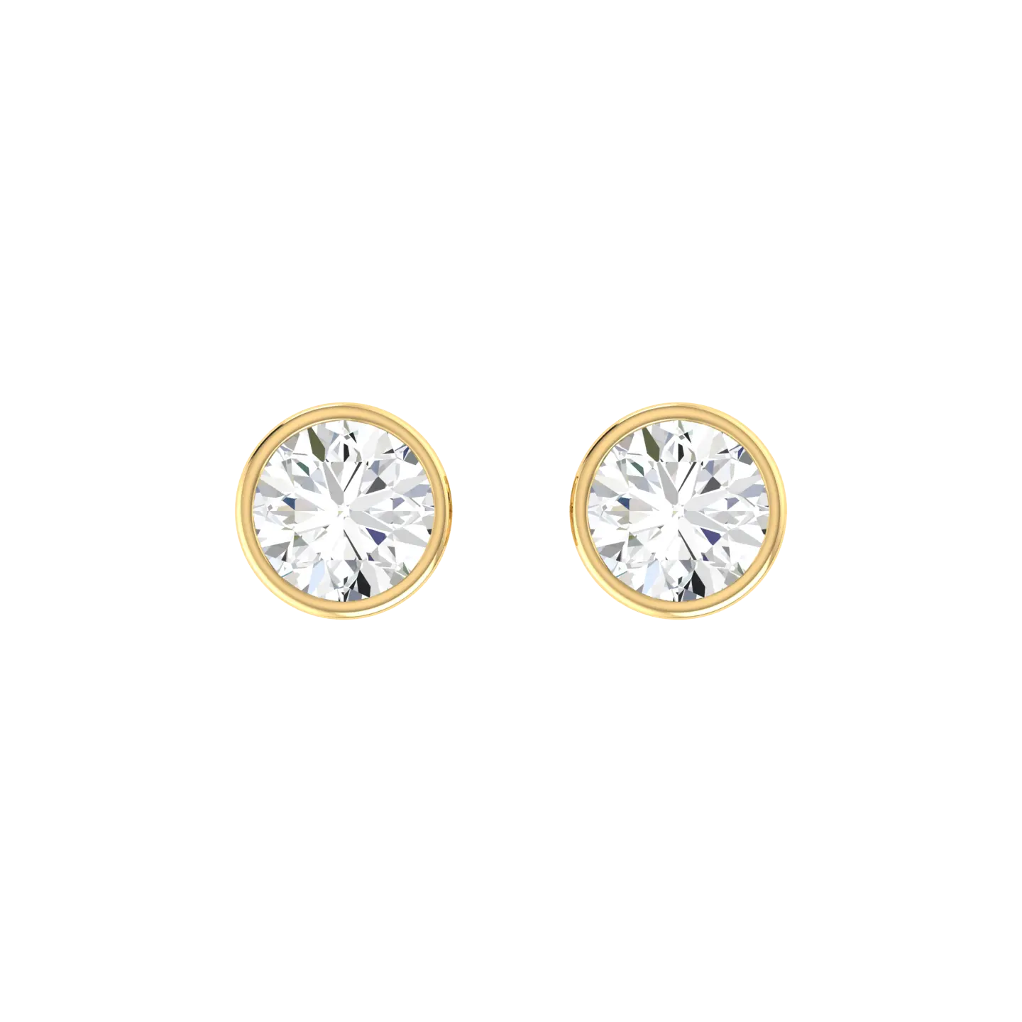 Sunlit Echoes 0.3cts Yellow Gold Diamond Earrings [yg]