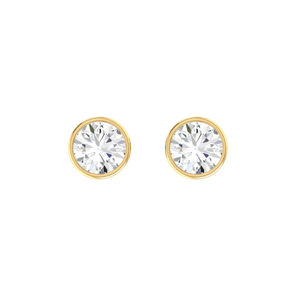 Sunlit Echoes 0.3cts Yellow Gold Diamond Earrings [yg]