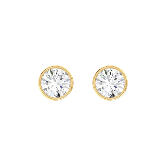 Sunlit Echoes 0.3cts Yellow Gold Diamond Earrings [yg]