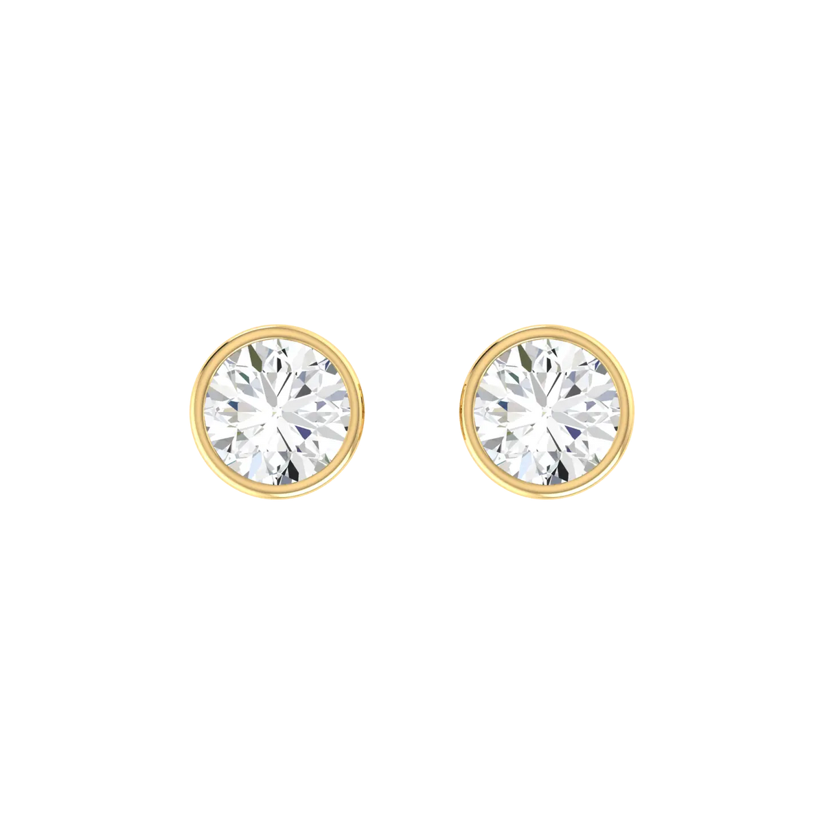 Sunlit Echoes 0.3cts Yellow Gold Diamond Earrings [yg]