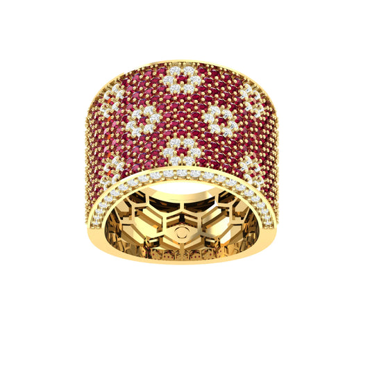 Floral Fire Yellow Gold Diamond Ring [yg]