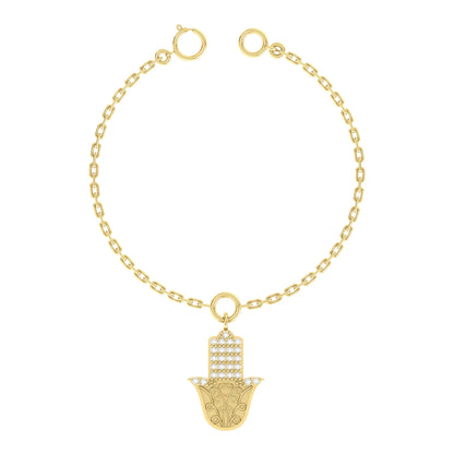 Hamsa Aura Yellow Gold Diamond Charm [yg]