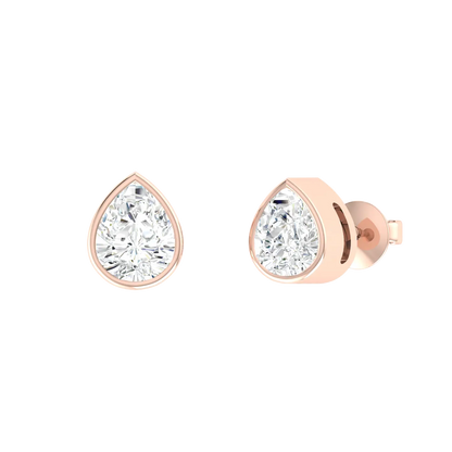 Rose Gold Diamond Earrings - Diamond dew 0.3cts [rg]