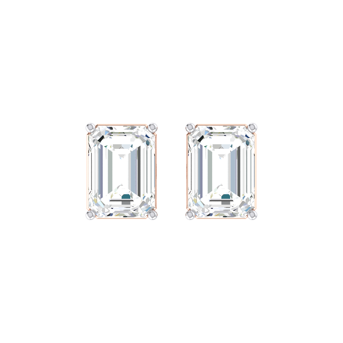 Clarity Crafted Rose Gold Diamond Earrings [rg]