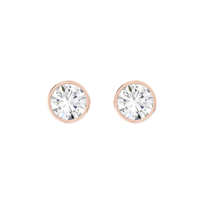 Sunlit Echoes 0.3cts Rose Gold Diamond Earrings [rg]