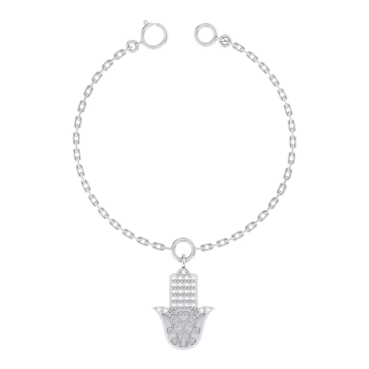 Hamsa Aura White Gold Diamond Charm [wg]
