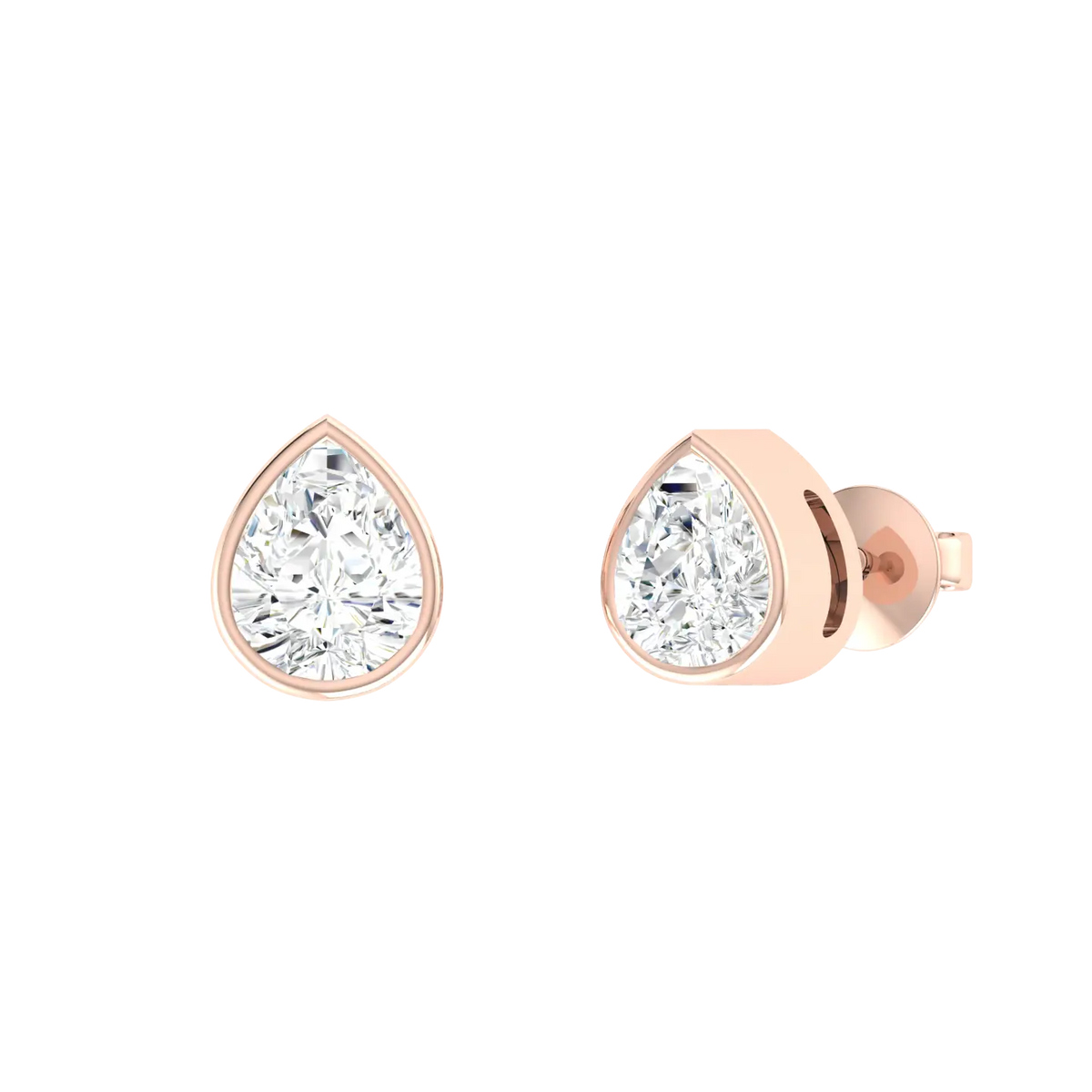 Rose Gold Diamond Earrings - Diamond dew 0.3cts [rg]