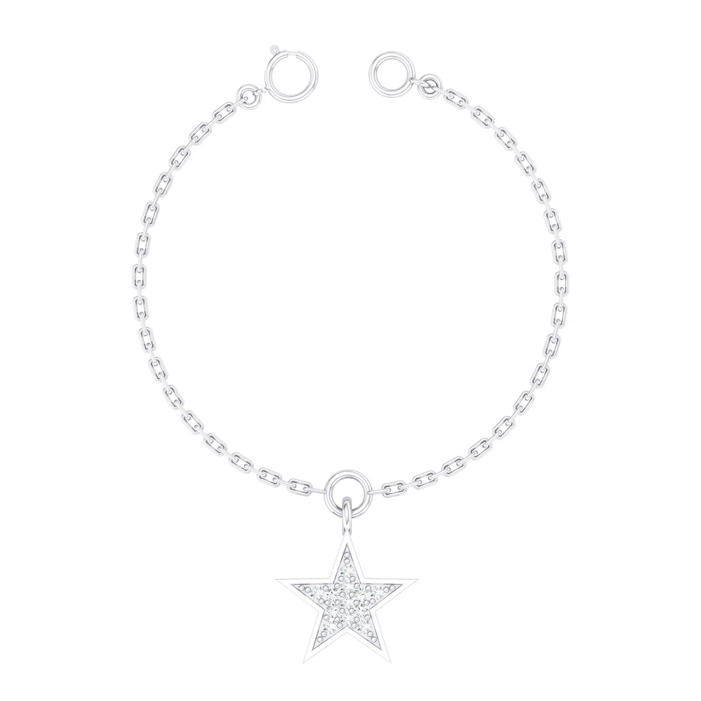 Starlit Spark White Gold Customised Diamond Charm [wg]