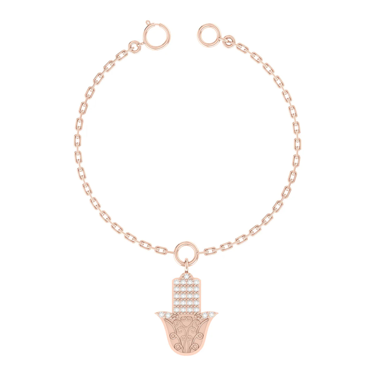 Hamsa Aura Rose Gold Diamond Charm [rg]