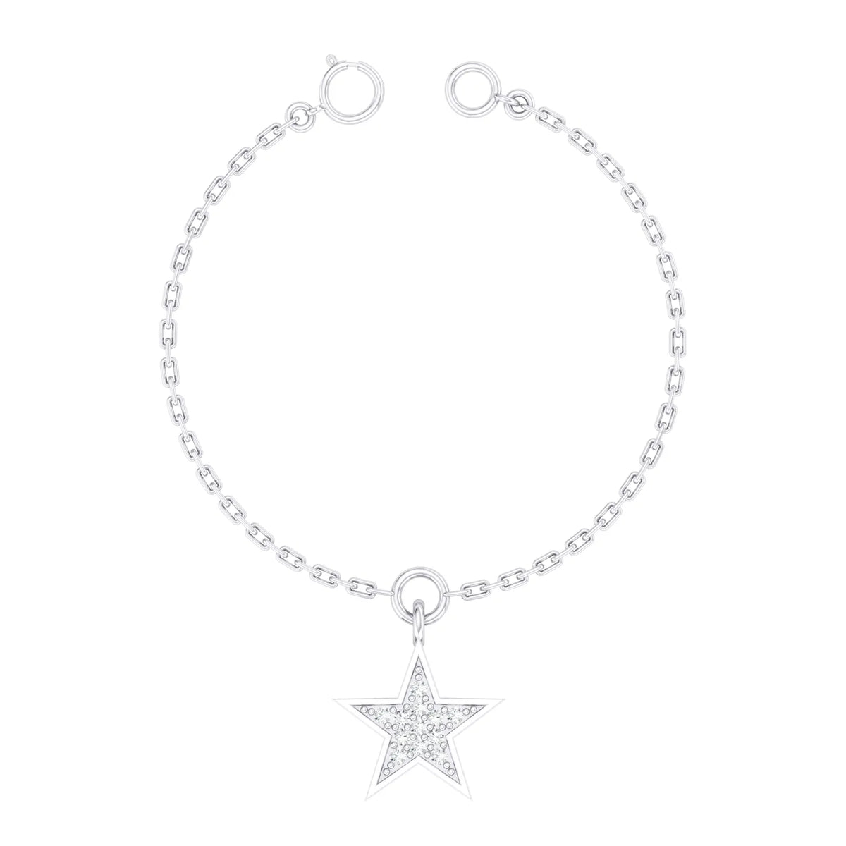 Starlit Spark White Gold Customised Diamond Charm [wg]
