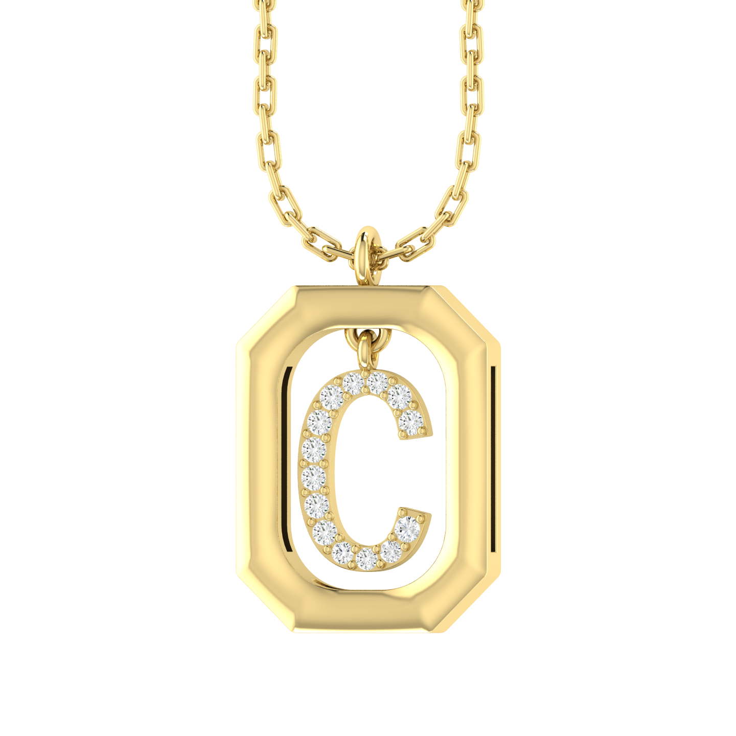C - Alphabet Diamond Pendant