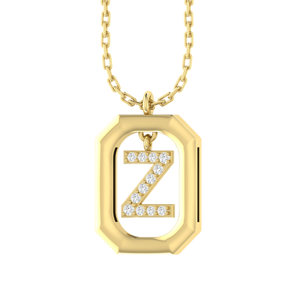 Yellow Gold Diamond Pendant - Z - Alphabet [yg]