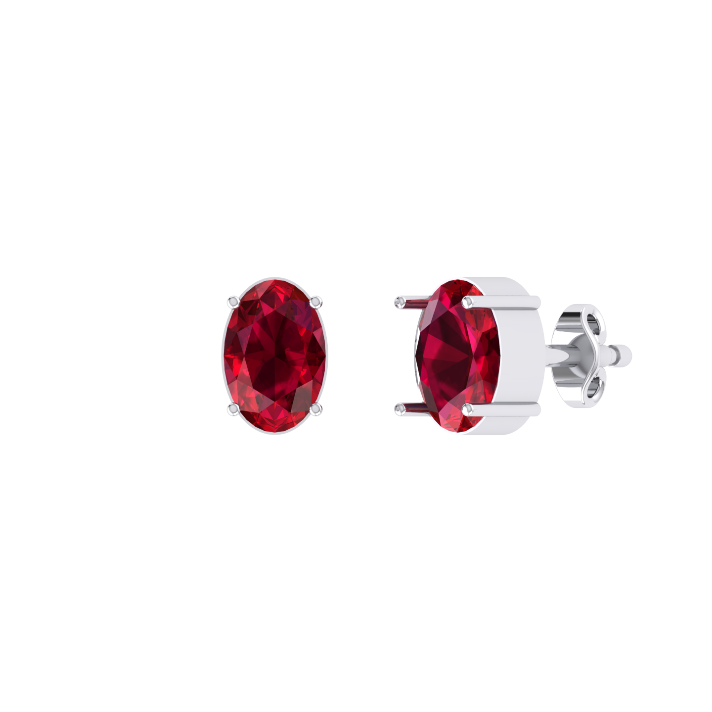 White Gold Diamond Earrings - Radiant Pulse 1cts [wg]