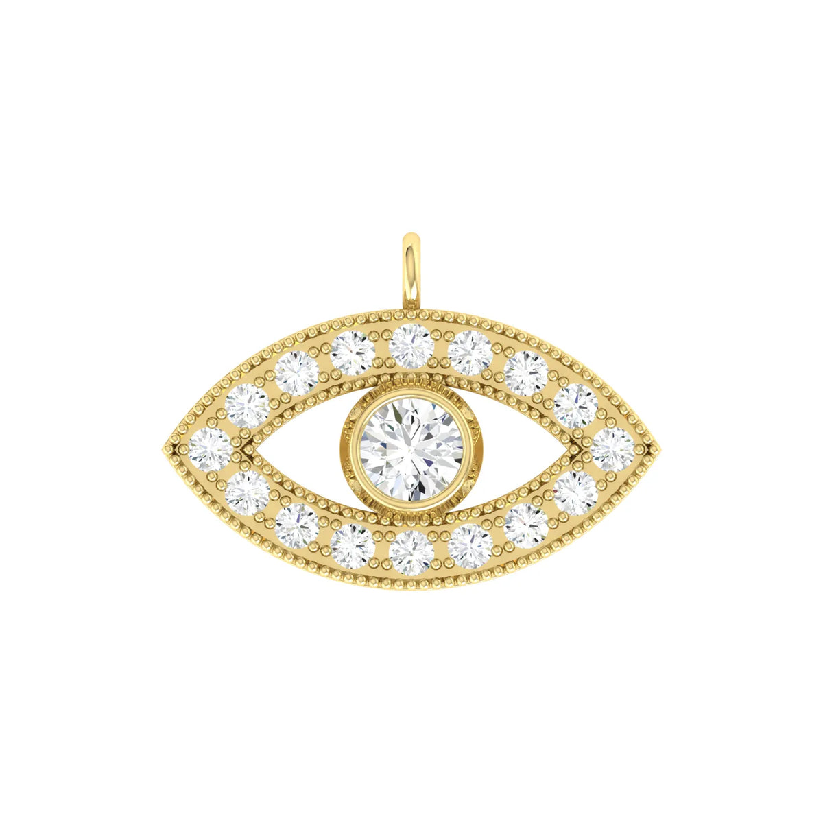 Yellow Gold Diamond Charm - Eternal Eye [yg]