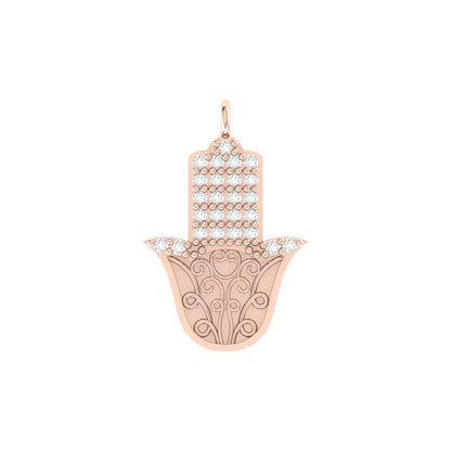 Rose Gold Diamond Charm - Hamsa Aura [rg]