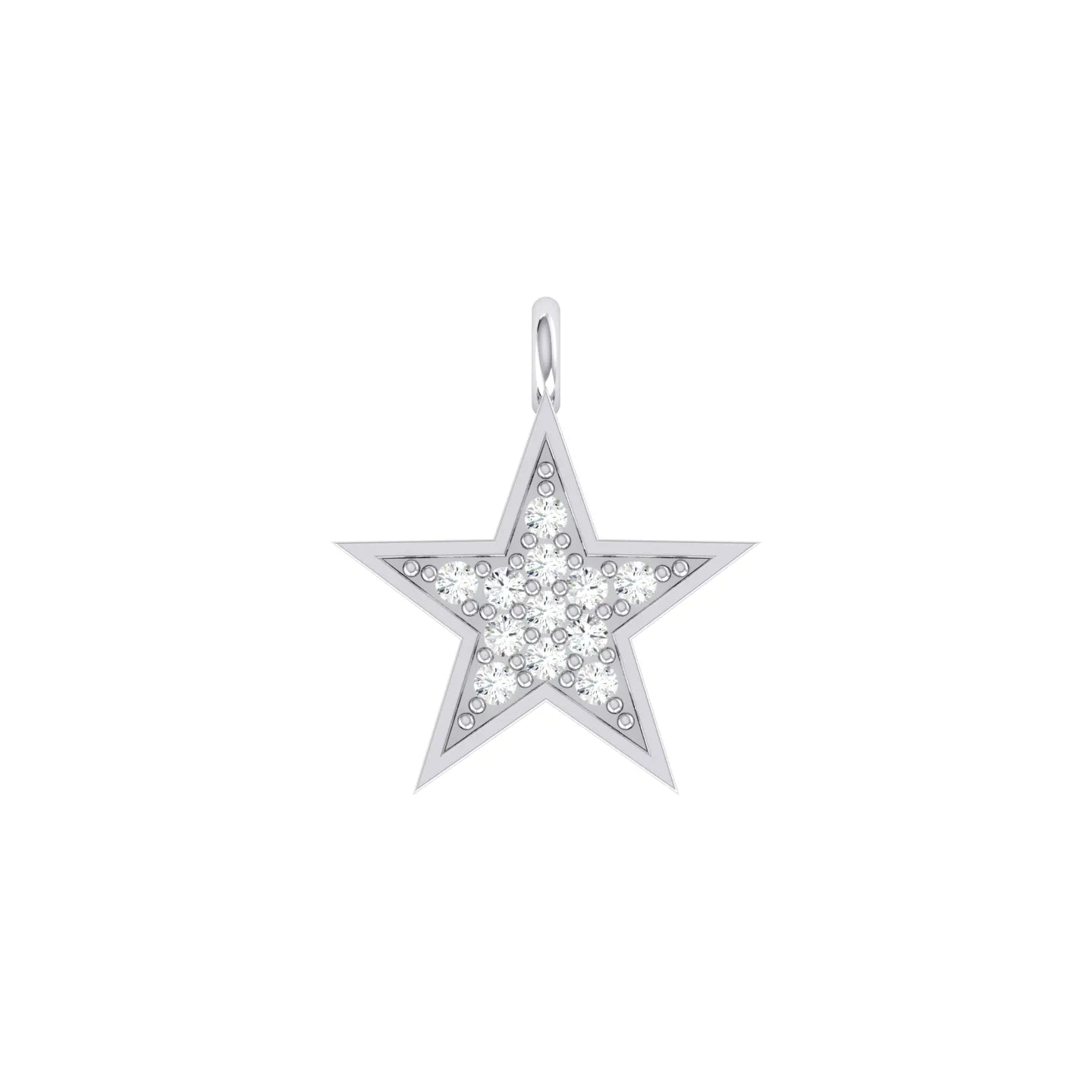 White Gold Customised Diamond Charm - Starlit Spark [wg]