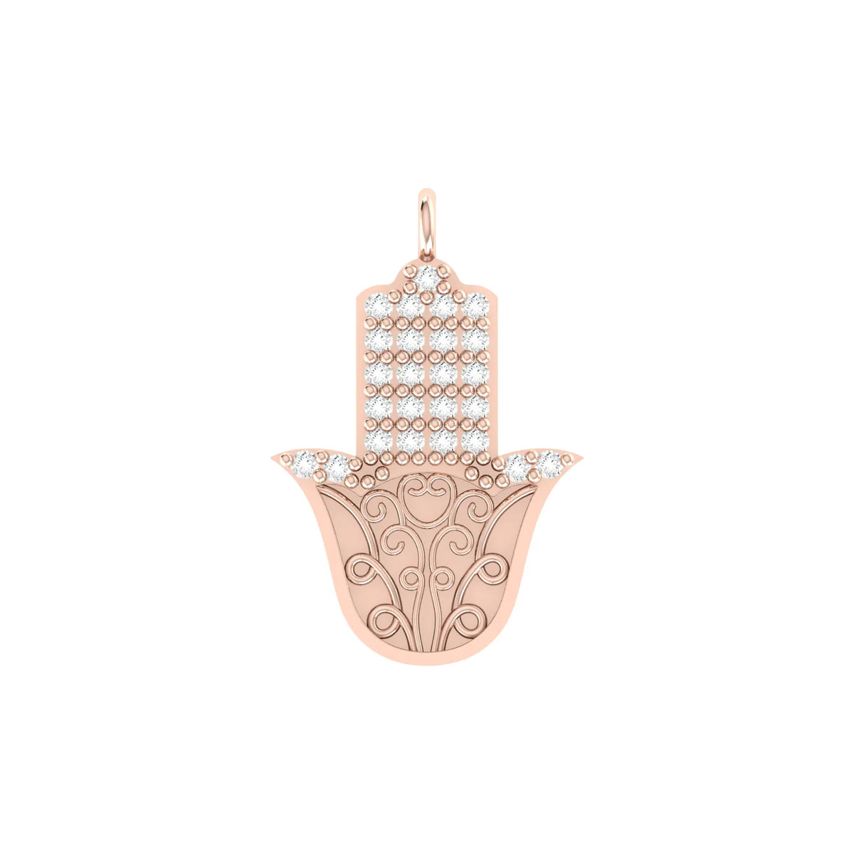 Rose Gold Diamond Charm - Hamsa Aura [rg]